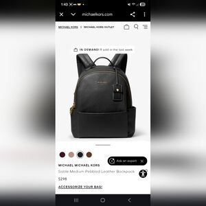 Michael Kors Black Pebbled Backpack